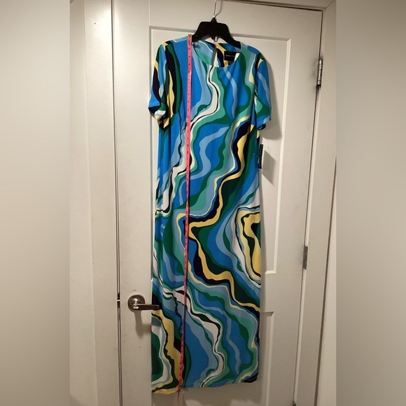 NWT Donna Morgan Size 6 Riviera Print Short‎ Sleeve Maxi Dress - Picture 4 of 10